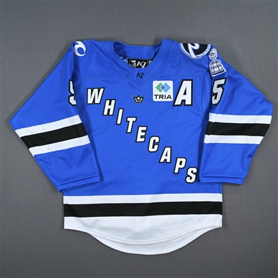 Sidney Morin - Minnesota Whitecaps - Game-Worn Blue Third Set 1 Jersey  / Playoffs w/A