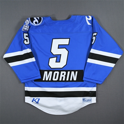 Sidney Morin - Minnesota Whitecaps - Game-Worn Blue Third Set 1 Jersey  / Playoffs w/A