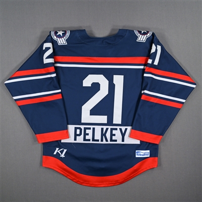 Amanda Pelkey - Metropolitan Riveters - Game-Worn Blue Set 1 Jersey w/A - First PHF Game in Quebec