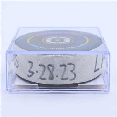 Cole Smith - Nashville Predators - Goal Puck - March 28, 2023 vs. Boston Bruins (Bruins Logo)