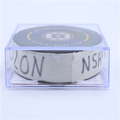 Cole Smith - Nashville Predators - Goal Puck - March 28, 2023 vs. Boston Bruins (Bruins Logo)