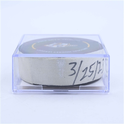 Daniel Sprong - Seattle Kraken - Goal Puck - March 25, 2023 vs. Nashville Predators (Predators Logo)
