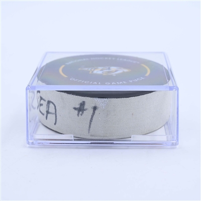 Daniel Sprong - Seattle Kraken - Goal Puck - March 25, 2023 vs. Nashville Predators (Predators Logo)