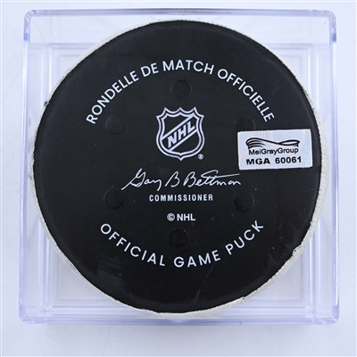 John Tavares - Toronto Maple Leafs - Goal Puck - March 26, 2023 vs. Nashville Predators (Predators Logo)