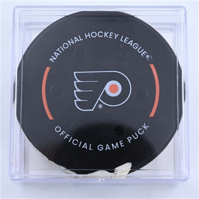 Owen Tippett - Philadelphia Flyers - Goal Puck - March 28, 2023 vs. Montreal Canadiens (Flyers Logo)