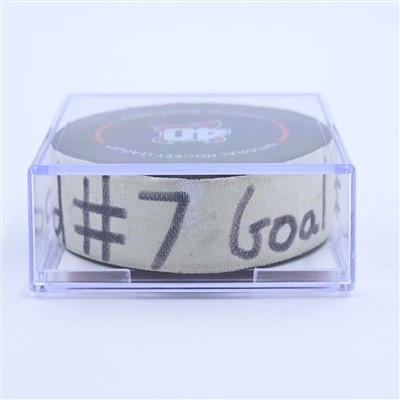 Brady Tkachuk - Ottawa Senators - Goal Puck - March 25, 2023 vs. New Jersey Devils (Devils' 40th Anniversary Logo)