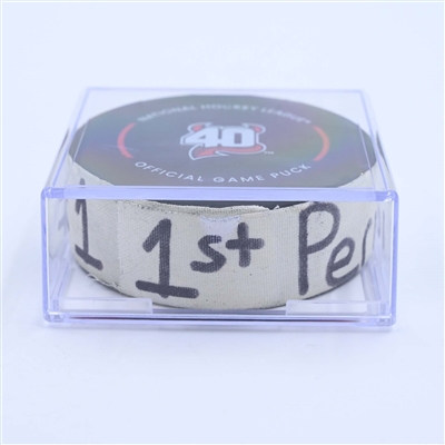 Brady Tkachuk - Ottawa Senators - Goal Puck - March 25, 2023 vs. New Jersey Devils (Devils' 40th Anniversary Logo)