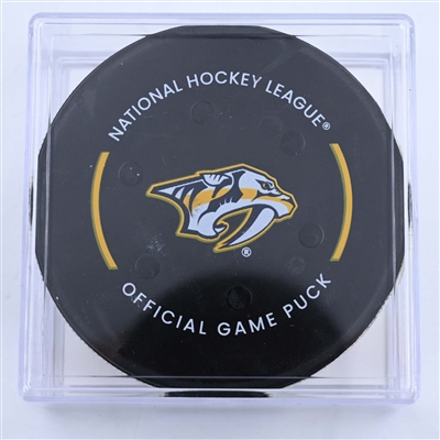 Eeli Tolvanen - Seattle Kraken - Goal Puck - March 25, 2023 vs. Nashville Predators (Predators Logo)