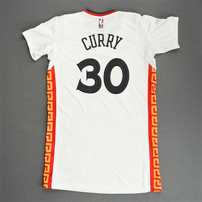 Stephen Curry - Golden State Warriors - Short Sleeve Game-Issued Chinese New Year Jersey - 2016-17 NBA Season