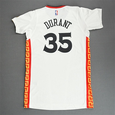 Kevin Durant - Golden State Warriors - Short Sleeve Game-Issued Chinese New Year Jersey - 2016-17 NBA Season