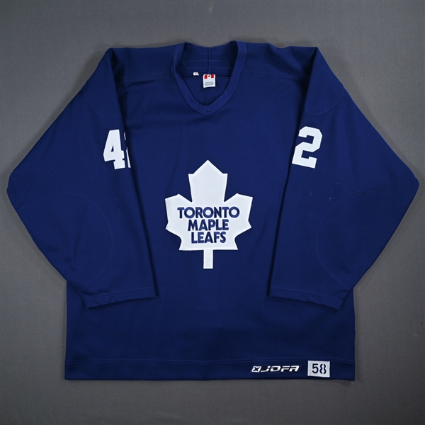 Kyle Wellwood - Toronto Maple Leafs - Blue Practice-Worn Jersey