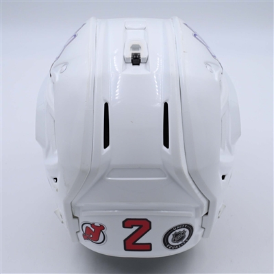 Brendan Smith - White, Bauer Helmet w/ Bauer Shield - 2023-24 NHL Regular Season