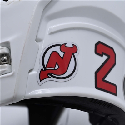 Brendan Smith - White, Bauer Helmet w/ Bauer Shield - 2023-24 NHL Regular Season