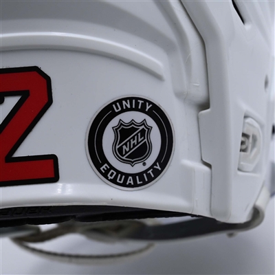 Brendan Smith - White, Bauer Helmet w/ Bauer Shield - 2023-24 NHL Regular Season