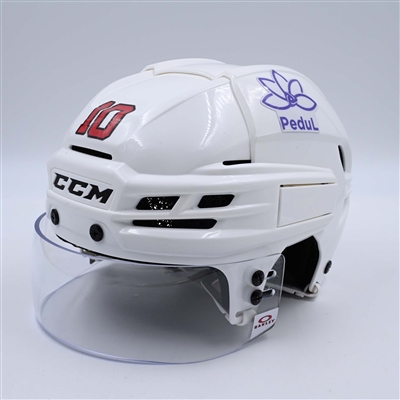 Alexander Holtz - White, CCM Helmet w/ Oakley Shield - 2023-24 NHL Regular Season