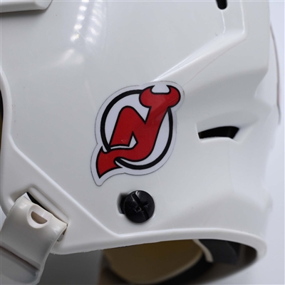 Chris Tierney - White, CCM Helmet w/ Oakley Shield - 2023-24 NHL Regular Season