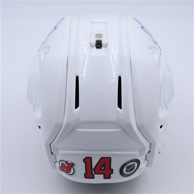 Nathan Bastian - White, Bauer Helmet w/ Bauer Shield - 2023-24 NHL Regular Season