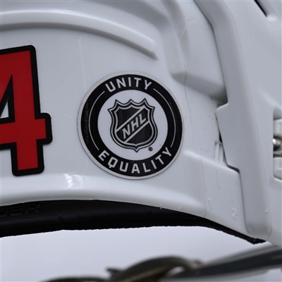 Nathan Bastian - White, Bauer Helmet w/ Bauer Shield - 2023-24 NHL Regular Season