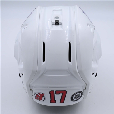 Simon Nemec - White, Bauer Helmet w/ Bauer Shield - 2023-24 NHL Regular Season