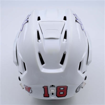 Ondrej Palat - White, Bauer Helmet w/ Bauer Shield - 2023-24 NHL Regular Season