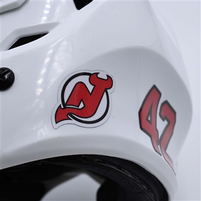 Curtis Lazar - White, Bauer Helmet w/ Bauer Shield - 2023-24 NHL Regular Season