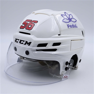 Erik Haula - White, CCM Helmet w/ Oakley Shield - 2023-24 NHL Regular Season