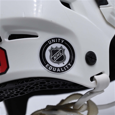 Erik Haula - White, CCM Helmet w/ Oakley Shield - 2023-24 NHL Regular Season