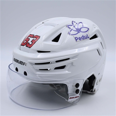 Jesper Bratt - White, Bauer Helmet w/ Bauer Shield - 2023-24 NHL Regular Season