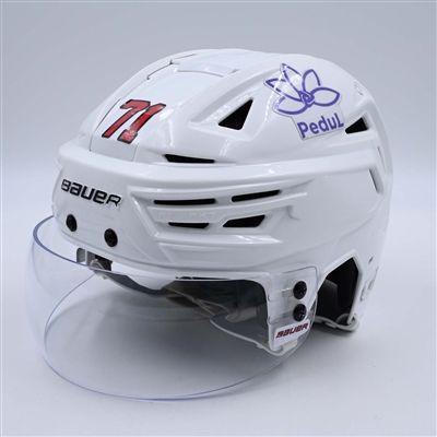 Jonas Siegenthaler - White, Bauer Helmet w/ Bauer Shield - 2023-24 NHL Regular Season
