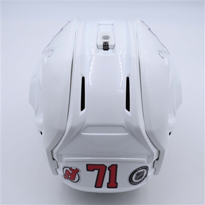 Jonas Siegenthaler - White, Bauer Helmet w/ Bauer Shield - 2023-24 NHL Regular Season