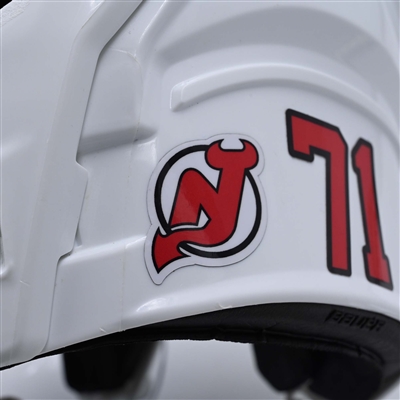 Jonas Siegenthaler - White, Bauer Helmet w/ Bauer Shield - 2023-24 NHL Regular Season