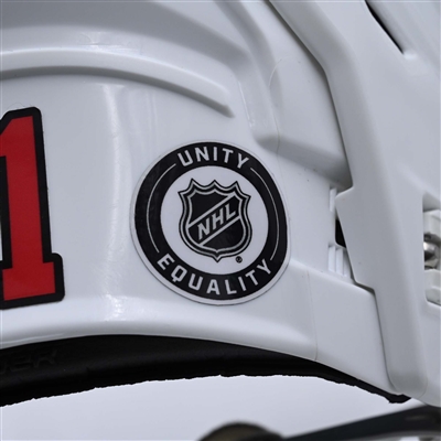 Jonas Siegenthaler - White, Bauer Helmet w/ Bauer Shield - 2023-24 NHL Regular Season