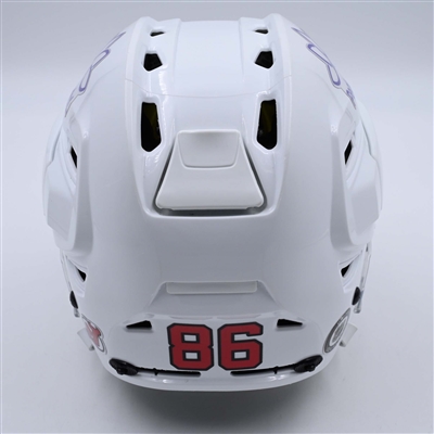 Jack Hughes - White, Bauer Helmet w/ Bauer Shield - 2023-24 NHL Regular Season