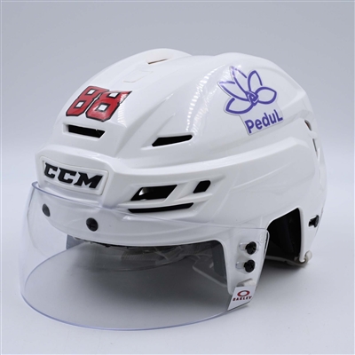 Kevin Bahl - White, CCM Helmet w/ Oakley Shield - 2023-24 NHL Regular Season
