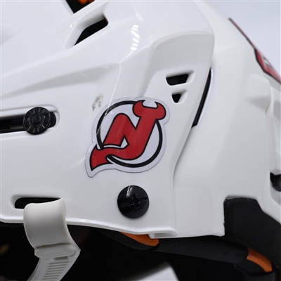 Kevin Bahl - White, CCM Helmet w/ Oakley Shield - 2023-24 NHL Regular Season