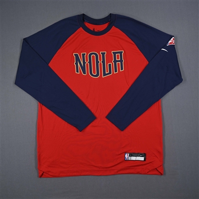 Naji Marshall - New Orleans Pelicans - Game-Issued City Edition Long-Sleeved Shooting Shirt - 2021-22 NBA Season