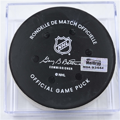 Ryan O'Reilly - Nashville Predators - Goal Puck - January 14, 2025 vs. Vegas Golden Knights (Predators Logo)