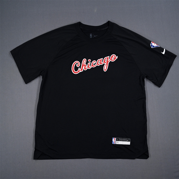 Malcolm Hill - Chicago Bulls - Game-Issued City Edition Short Sleeved Shooting Shirt - 2021-22 NBA Season