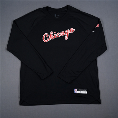 Derrick Jones Jr. - Chicago Bulls - Game-Issued City Edition Long-Sleeved Shooting Shirt - 2021-22 NBA Season