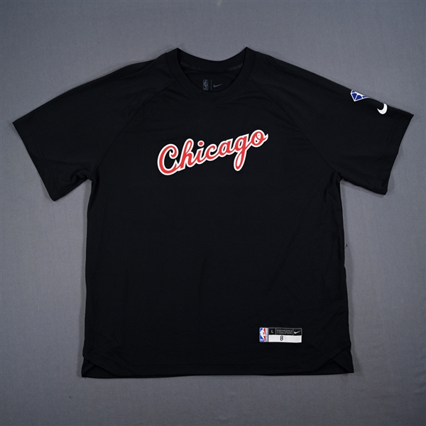 Zach LaVine - Chicago Bulls - Game-Issued City Edition Short Sleeved Shooting Shirt - 2021-22 NBA Season
