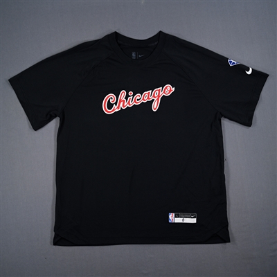 Zach LaVine - Chicago Bulls - Game-Issued City Edition Short Sleeved Shooting Shirt - 2021-22 NBA Season