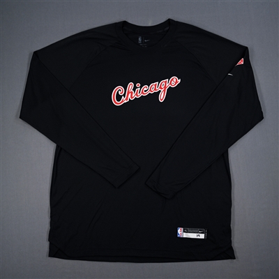 Marko Simonovic - Chicago Bulls - Game-Issued City Edition Long-Sleeved Shooting Shirt - 2021-22 NBA Season