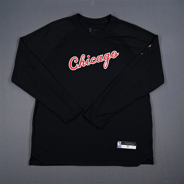 Matt Thomas - Chicago Bulls - Game-Issued City Edition Long-Sleeved Shooting Shirt - 2021-22 NBA Season