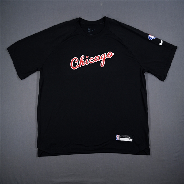 Tristan Thompson - Chicago Bulls - Game-Issued City Edition Short Sleeved Shooting Shirt - 2021-22 NBA Season