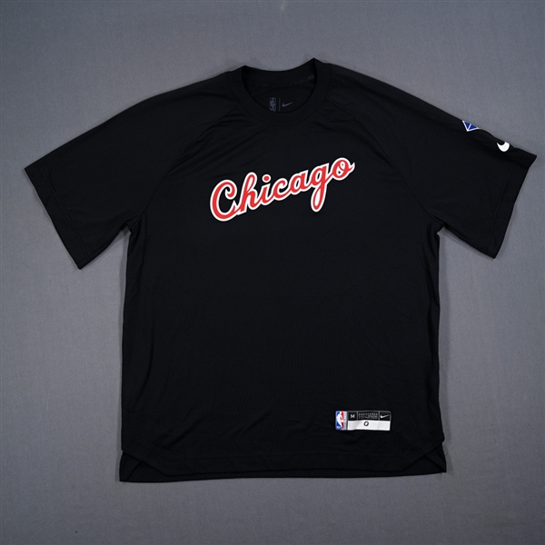 Coby White - Chicago Bulls - Game-Issued City Edition Short Sleeved Shooting Shirt - 2021-22 NBA Season