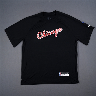 Coby White - Chicago Bulls - Game-Issued City Edition Short Sleeved Shooting Shirt - 2021-22 NBA Season