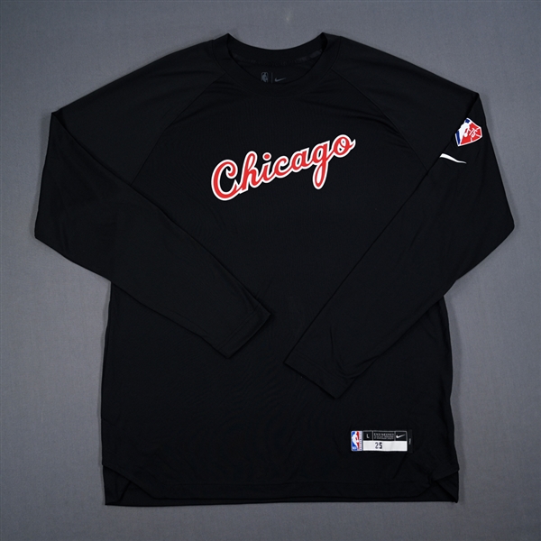 Tyler Cook - Chicago Bulls - Game-Issued City Edition Long-Sleeved Shooting Shirt - 2021-22 NBA Season