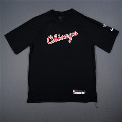 Alex Caruso - Chicago Bulls - Game-Issued City Edition Short Sleeved Shooting Shirt - 2021-22 NBA Season