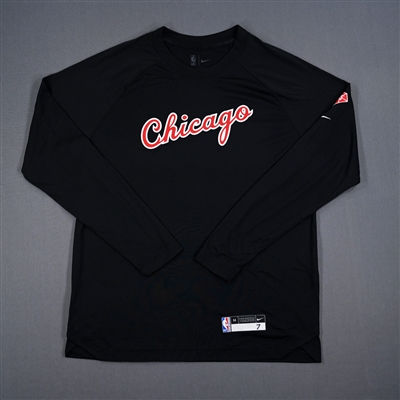 Troy Brown Jr. - Chicago Bulls - Game-Issued City Edition Long-Sleeved Shooting Shirt - 2021-22 NBA Season