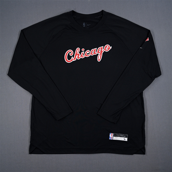 Lonzo Ball - Chicago Bulls - Game-Issued City Edition Long-Sleeved Shooting Shirt - 2021-22 NBA Season